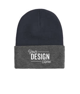 Port & Company Cuff Beanie - Color: Navy / Athletic Oxford