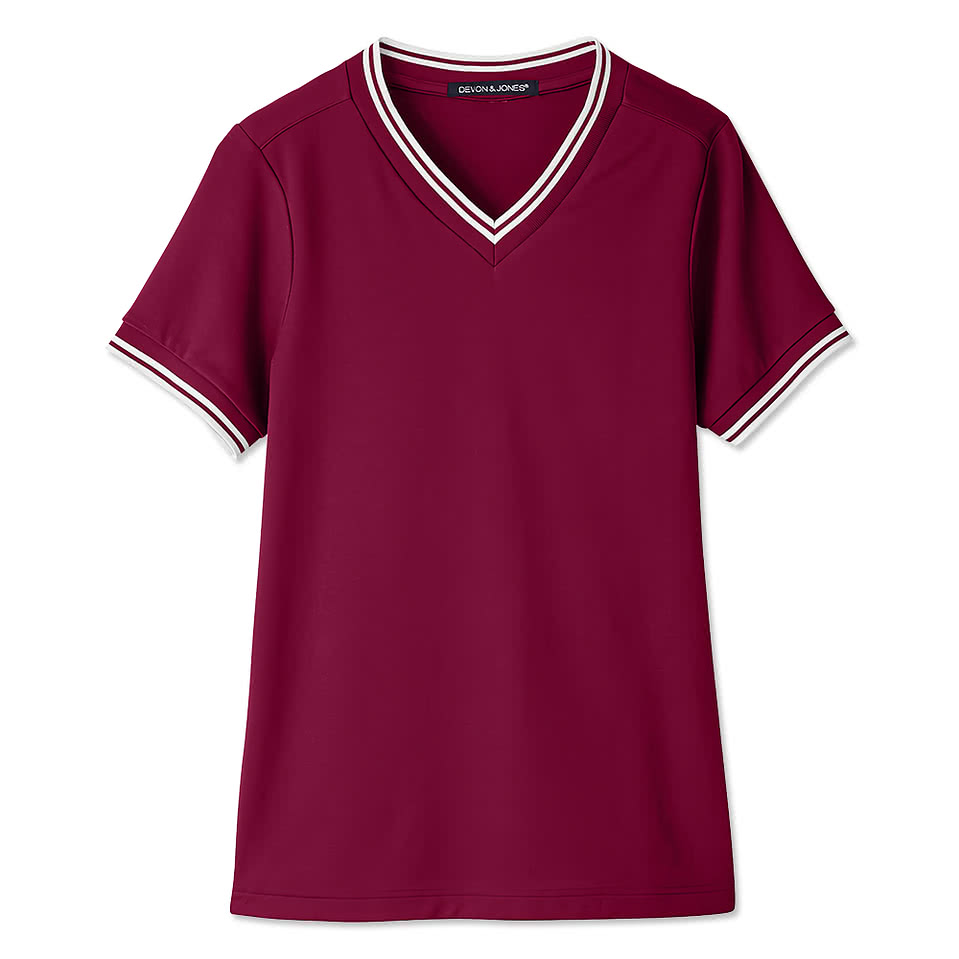 Devon & Jones Women's CrownLux Plaited Tipped Performance Shirt