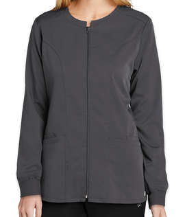 WonderWink Women’s Premiere Flex Stretch Full-Zip Scrub Jacket - Color: Pewter