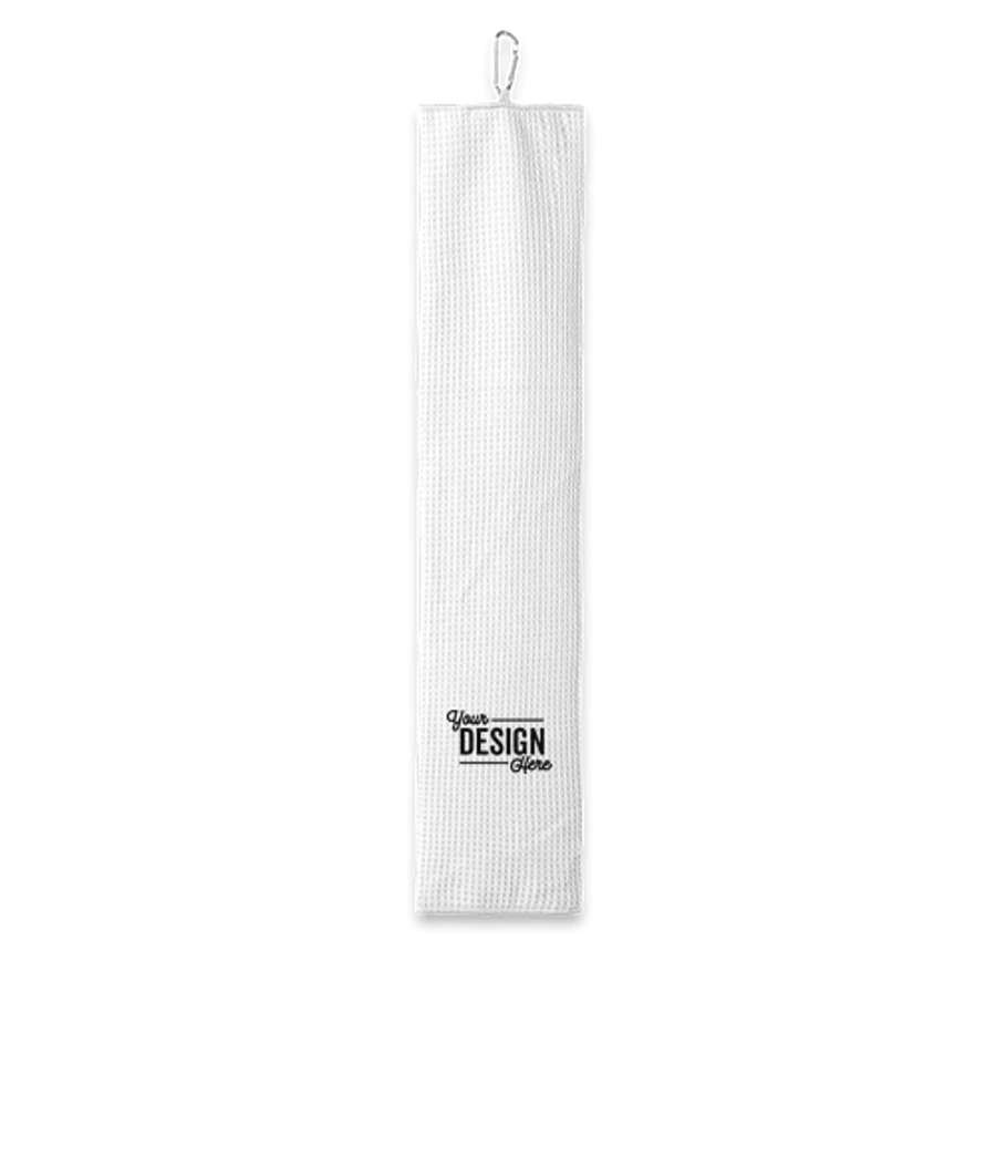 Port Authority Waffle Microfiber Golf Towel in White