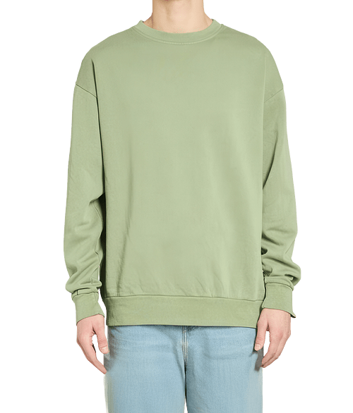 Lane Seven Urban Garment-Dyed Crewneck Sweatshirt in Pigment Oil Green