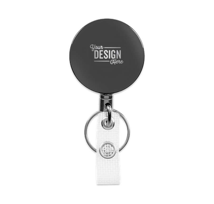 Laser Engraved Retractable Badge Holder in GUNMETAL