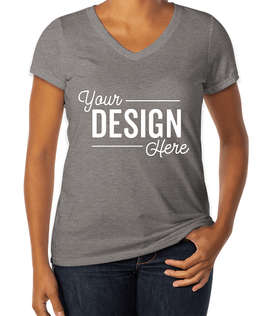 District Women's Tri-Blend V-Neck T-shirt - Color: Grey Frost