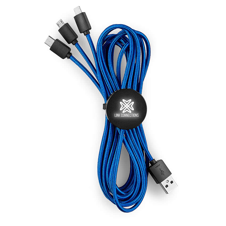 Laser Engraved Light-Up-Your-Logo 10" 2-in-1 Cable