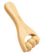 Laser Engraved Bamboo Handheld Massager with Rollers