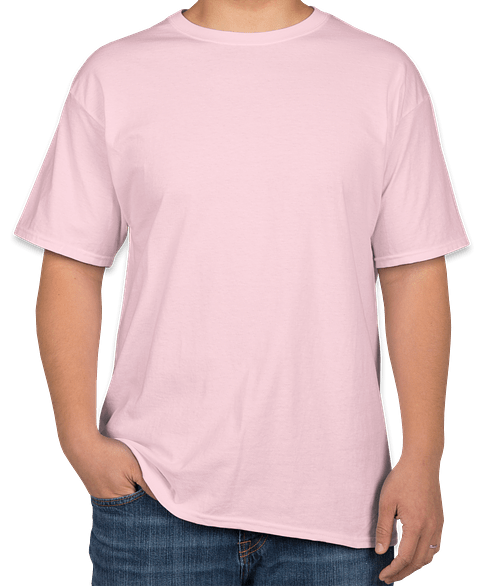 Hanes Essential-T Crewneck T-shirt in Pale Pink