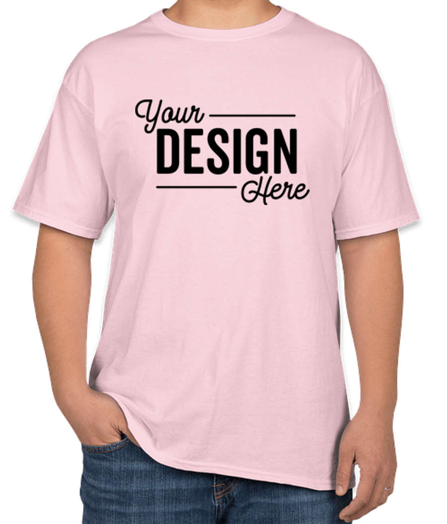 Hanes Essential-T Crewneck T-shirt in Pale Pink