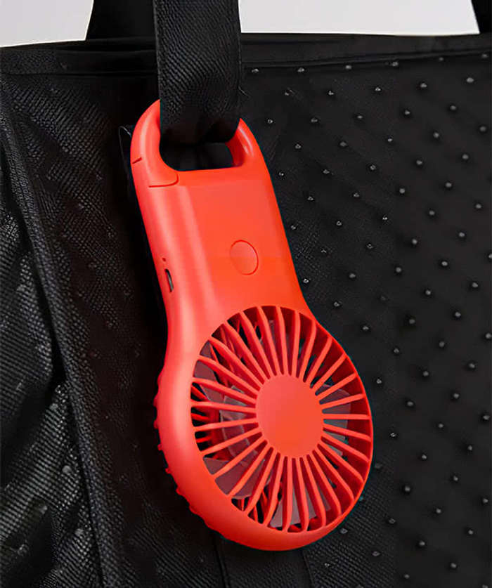 Rechargeable Handheld Fan with Carabiner
