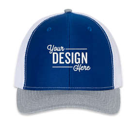Richardson Snapback Trucker Hat - Color: Royal / White / Heather Grey