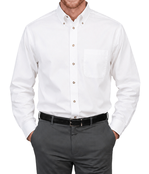 Edwards Easy Care Poplin Dress Shirt in White