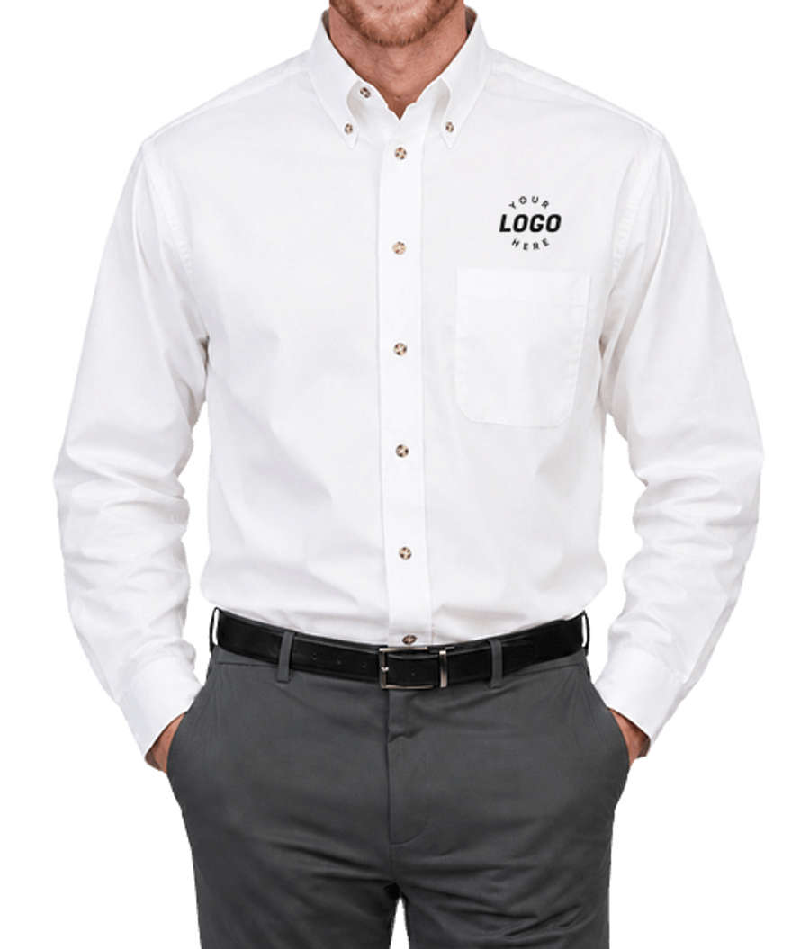Edwards Easy Care Poplin Dress Shirt in White