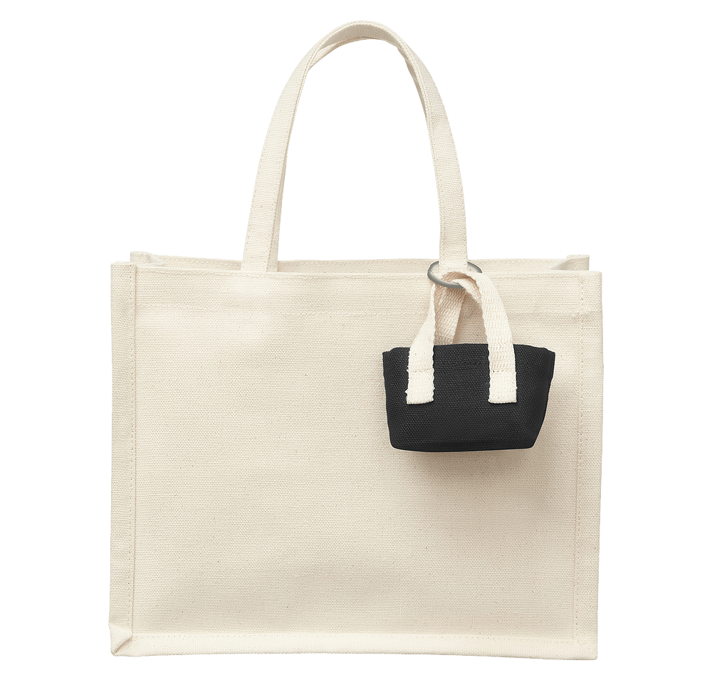 Mini Recycled Cotton Tote Bag with Charm-default
