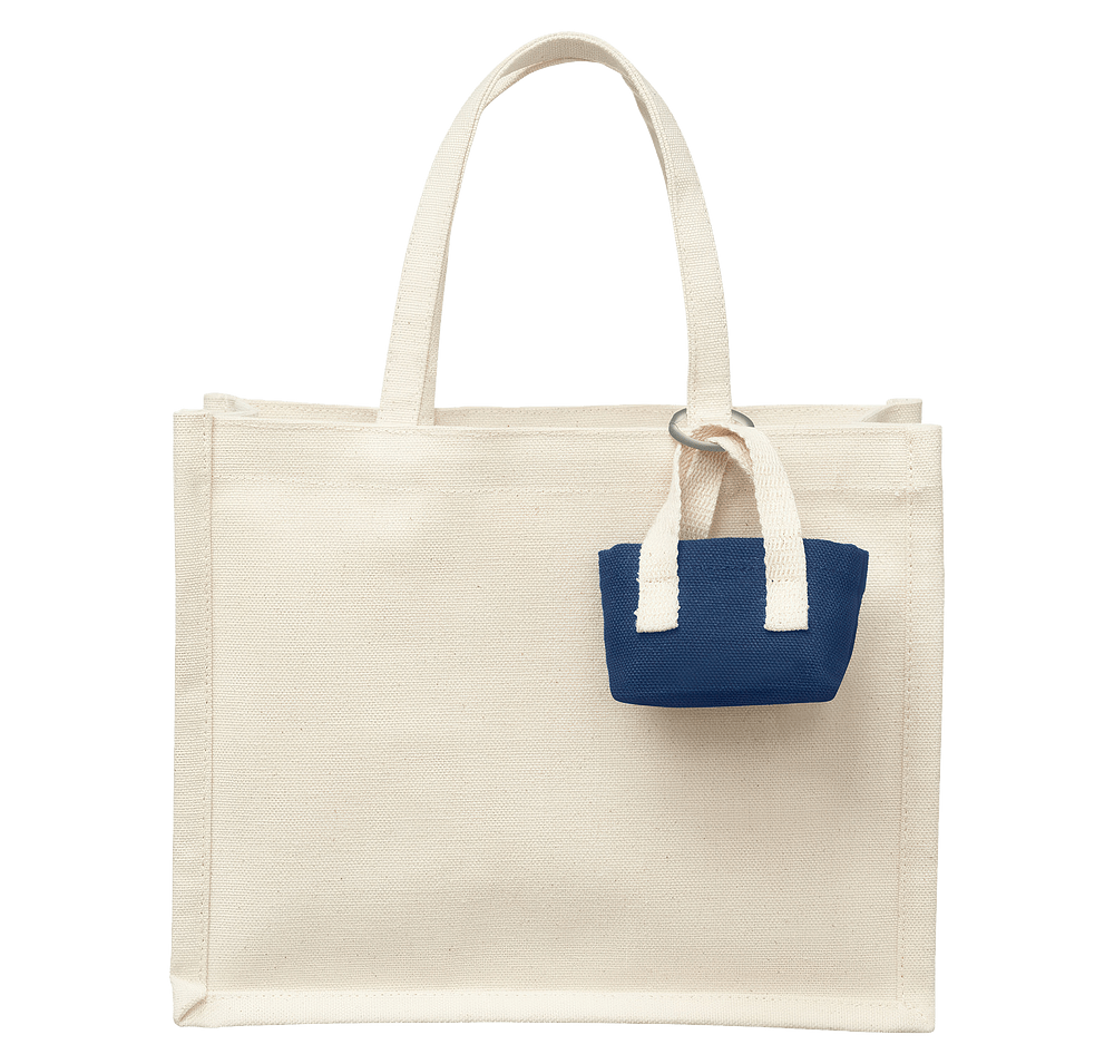 Mini Recycled Cotton Tote Bag with Charm-default