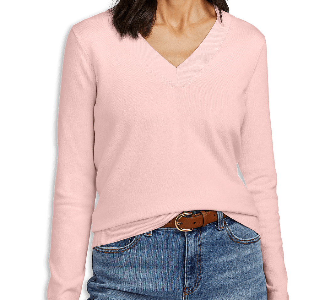 Brooks Brothers Women’s Cotton Stretch V-Neck Sweater-default