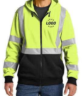 CornerStone Class 3 Heavy Duty Fleece Safety Zip Hoodie - Color: Safety Yellow