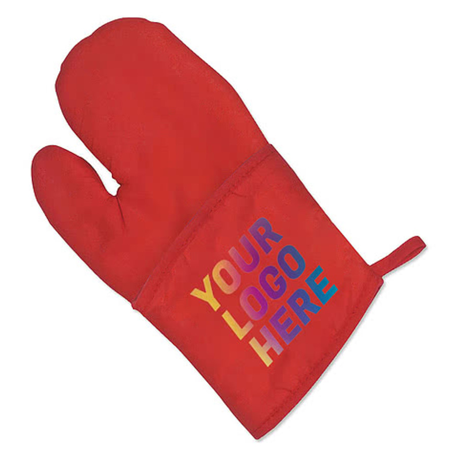 Quilted Cotton Canvas Oven Mitt in Black
