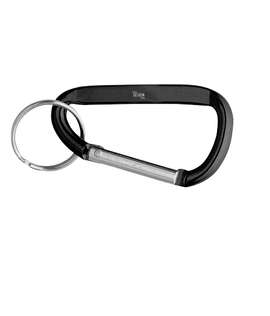Laser Engraved Small Carabiner Keychain - Color: Black