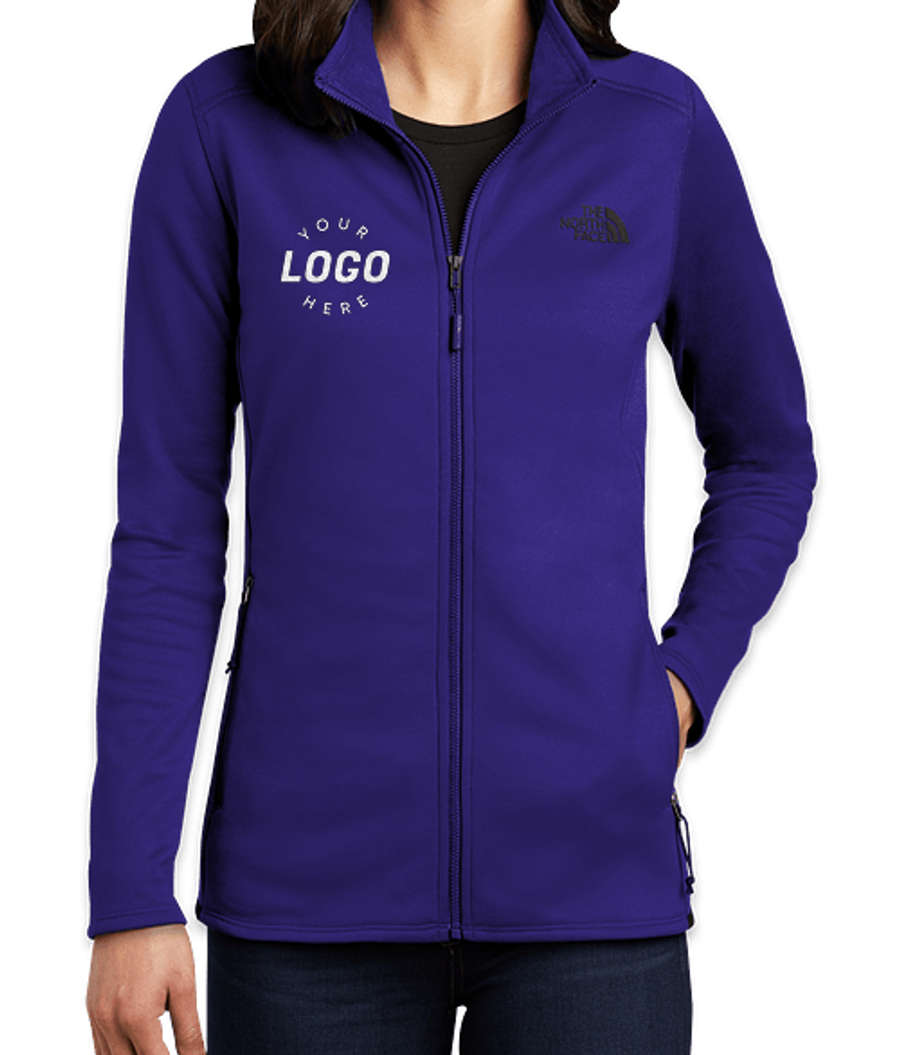 The North Face Women's Skyline Full Zip Fleece Jacket - Embroidered in Lapis Blue