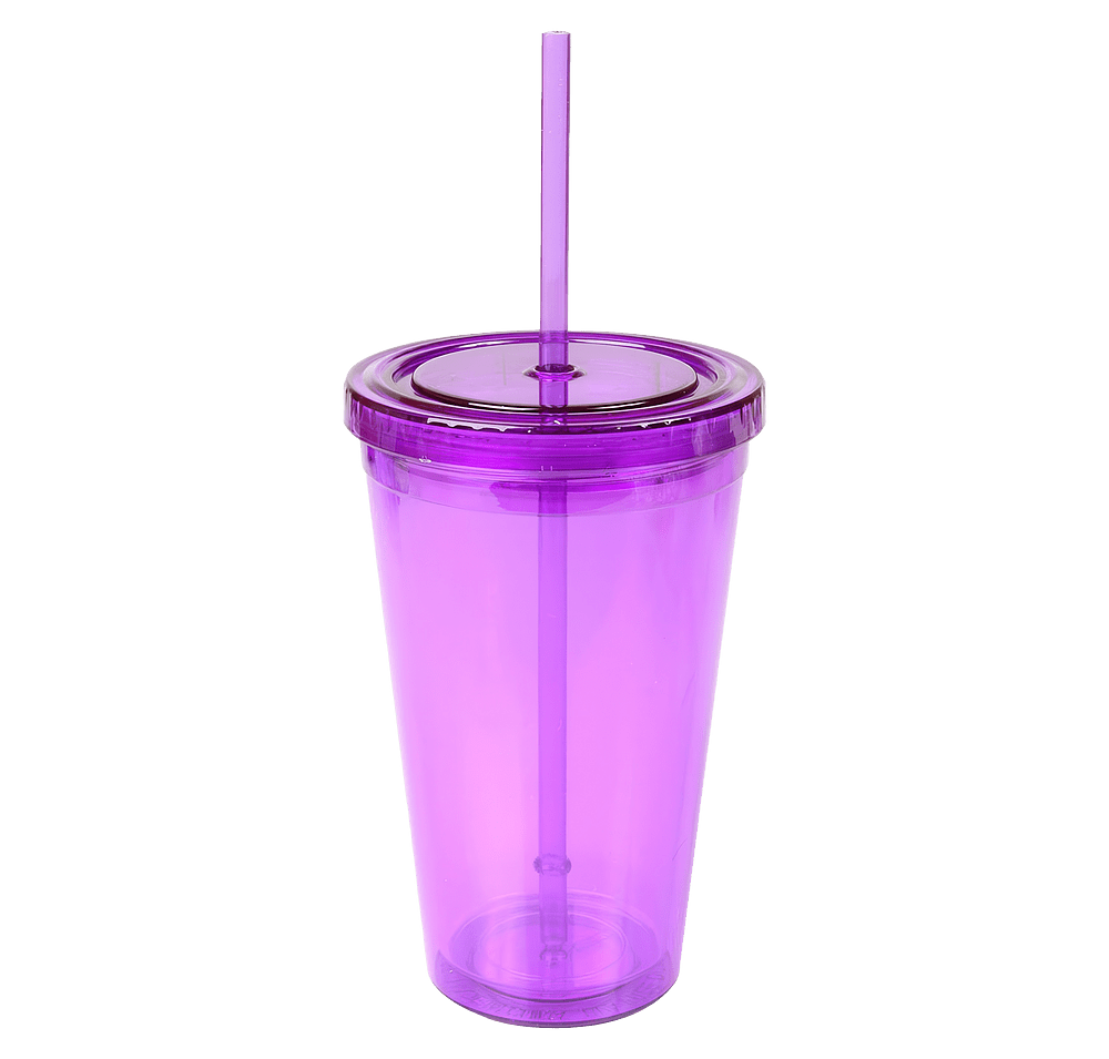 16 oz. Insulated Cool Acrylic Tumbler with Straw-default