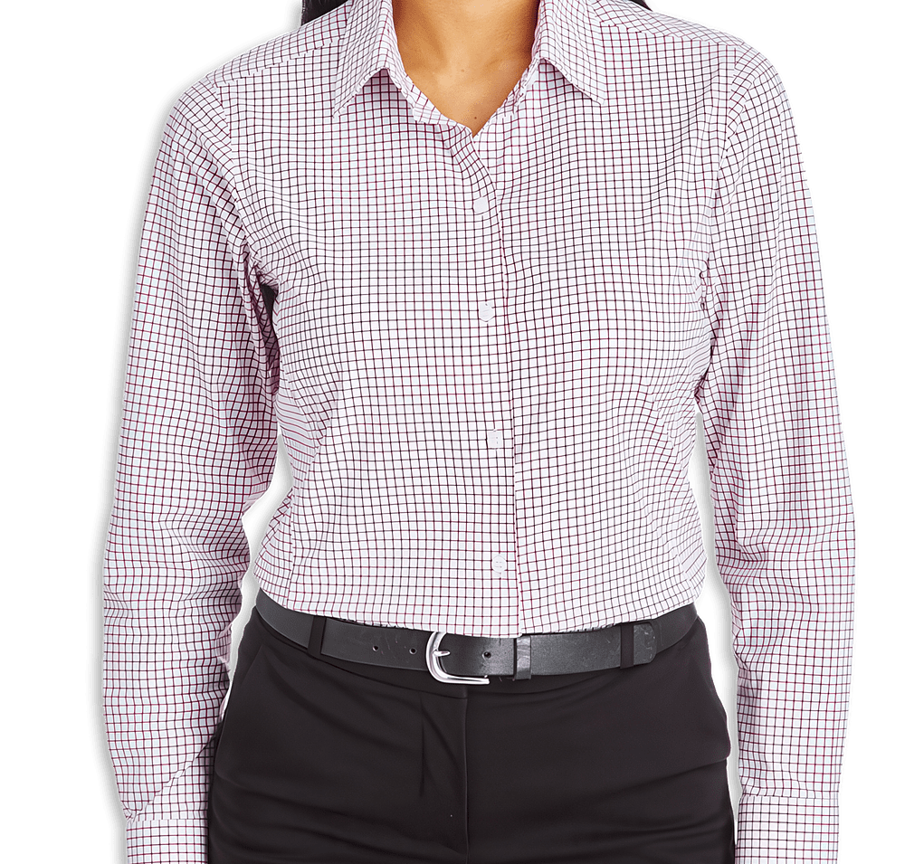 Devon & Jones Women's CrownLux Windowpane Performance Dress Shirt - Printed-default