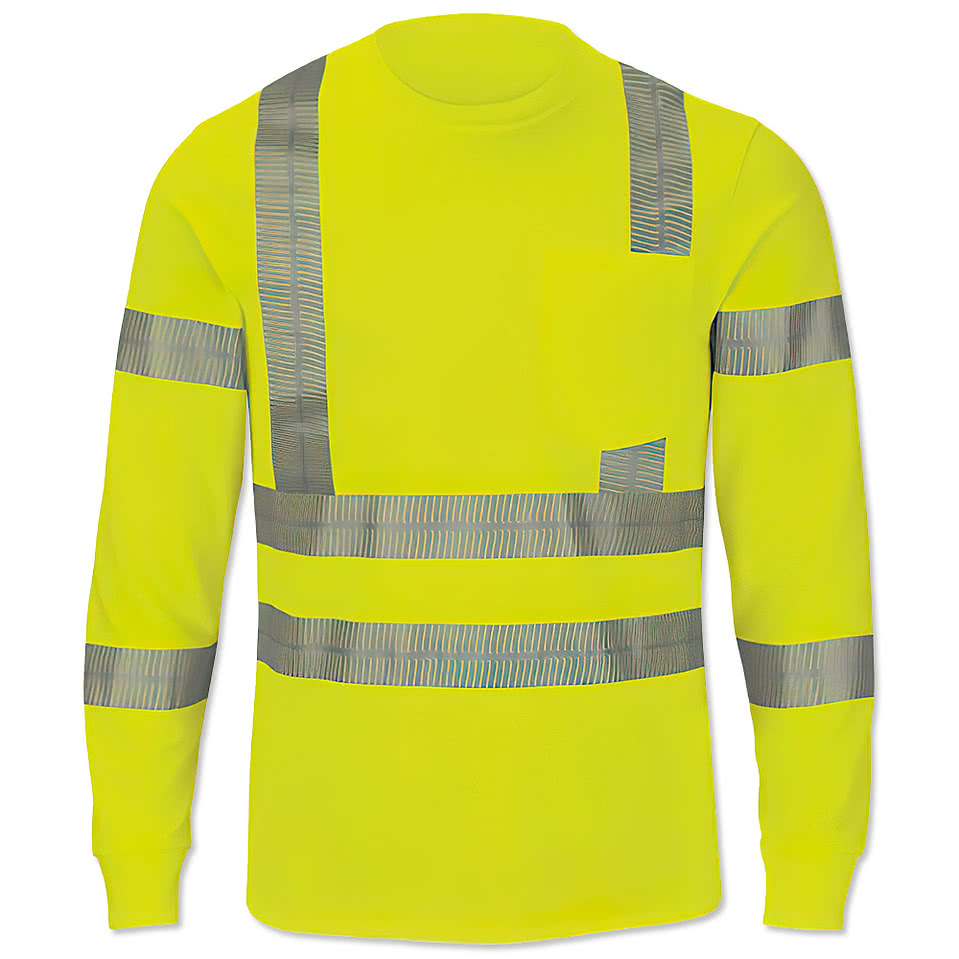 Red Kap Class 3 Hi-Vis Long Sleeve Safety Pocket T-shirt