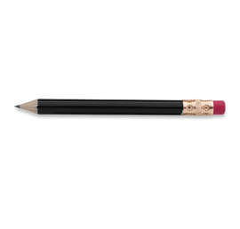 Round Wood Golf Pencil with Eraser - Color: Black