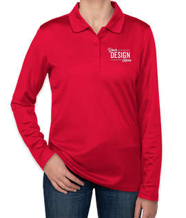 Clique by Cutter & Buck Women's Eco Long Sleeve Performance Pique Polo - Color: Red
