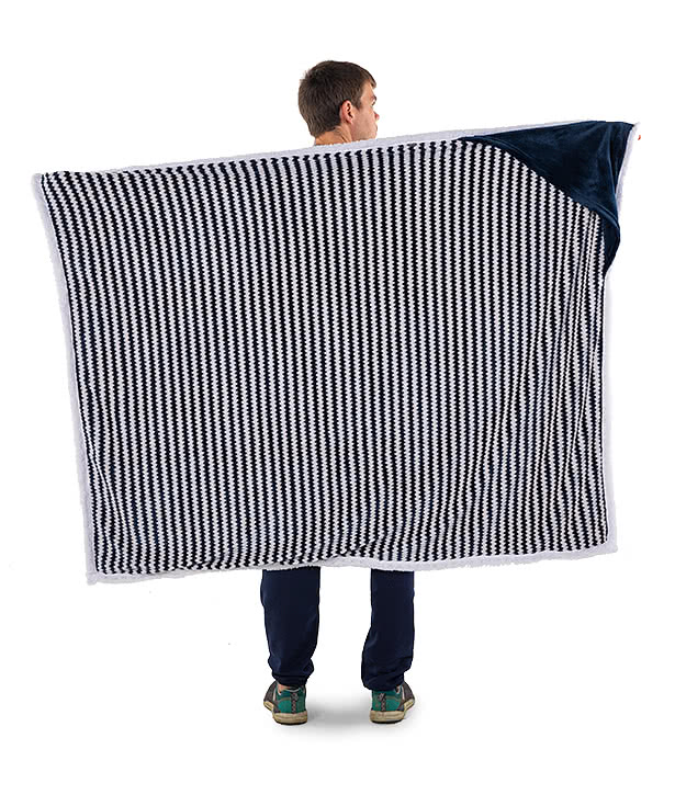 Field & Co. Chevron Striped Sherpa Blanket