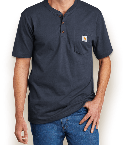 Carhartt Short Sleeve Henley Shirt in Navy