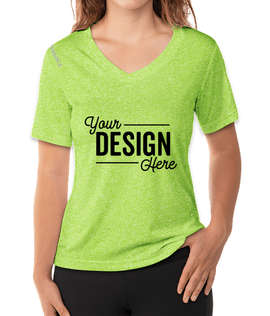 Reebok Women's Heather V-Neck Performance Shirt - Color: Lime Heather