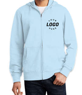District V.I.T. Zip Hoodie - Screen Printed - Color: Ice Blue
