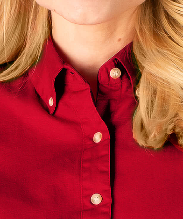 Blue Generation Women's Colorfast Twill Long Sleeve Dress Shirt