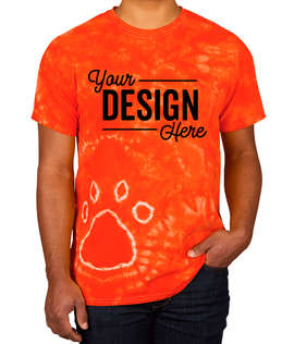 Dyenomite Paw Print Tie-Dye T-shirt - Color: Orange