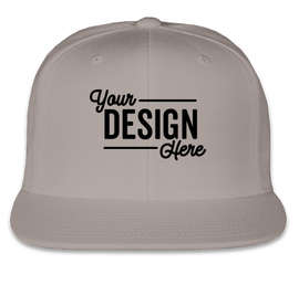 Yupoong Flat Bill Snapback Hat - Color: Silver