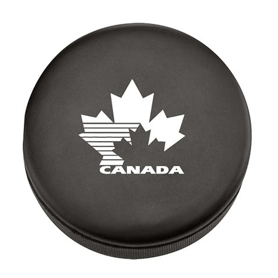 Hockey Puck Shaped Stress Reliever in Black