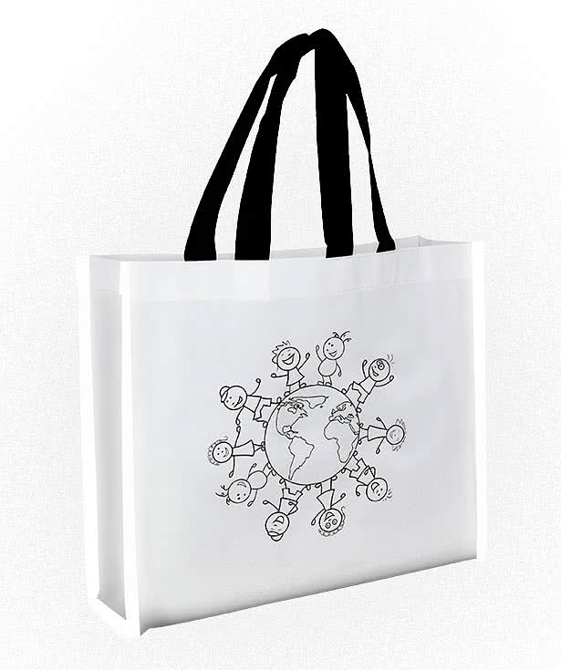 Non-Woven Reflective Coloring Tote Bag with Crayons