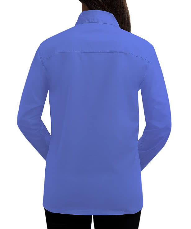 Blue Generation Women's Superblend Poplin Long Sleeve Dress Shirt - Embroidered