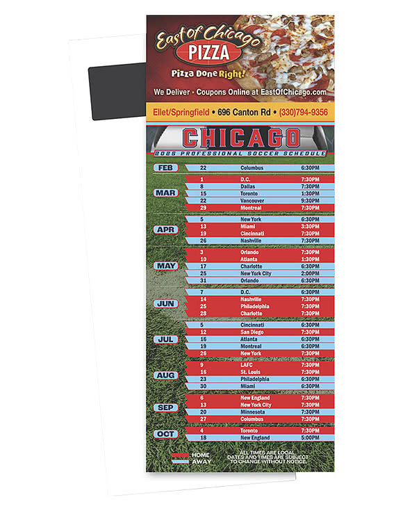 Soccer Schedule Magnetic Stick Up Card