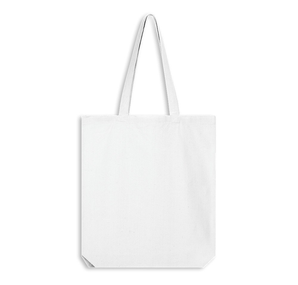 Medium Self-Fabric Handles Gusseted Recycled Canvas Tote Bag-default