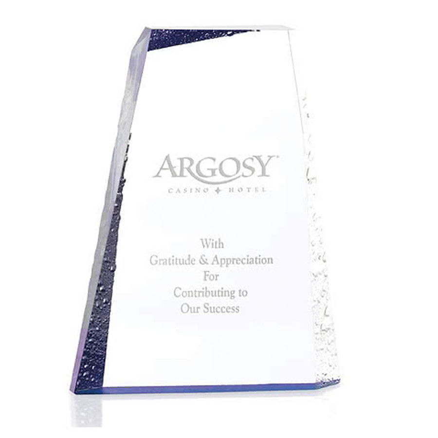 Laser Engraved Large Ice Mountain Award in Clear