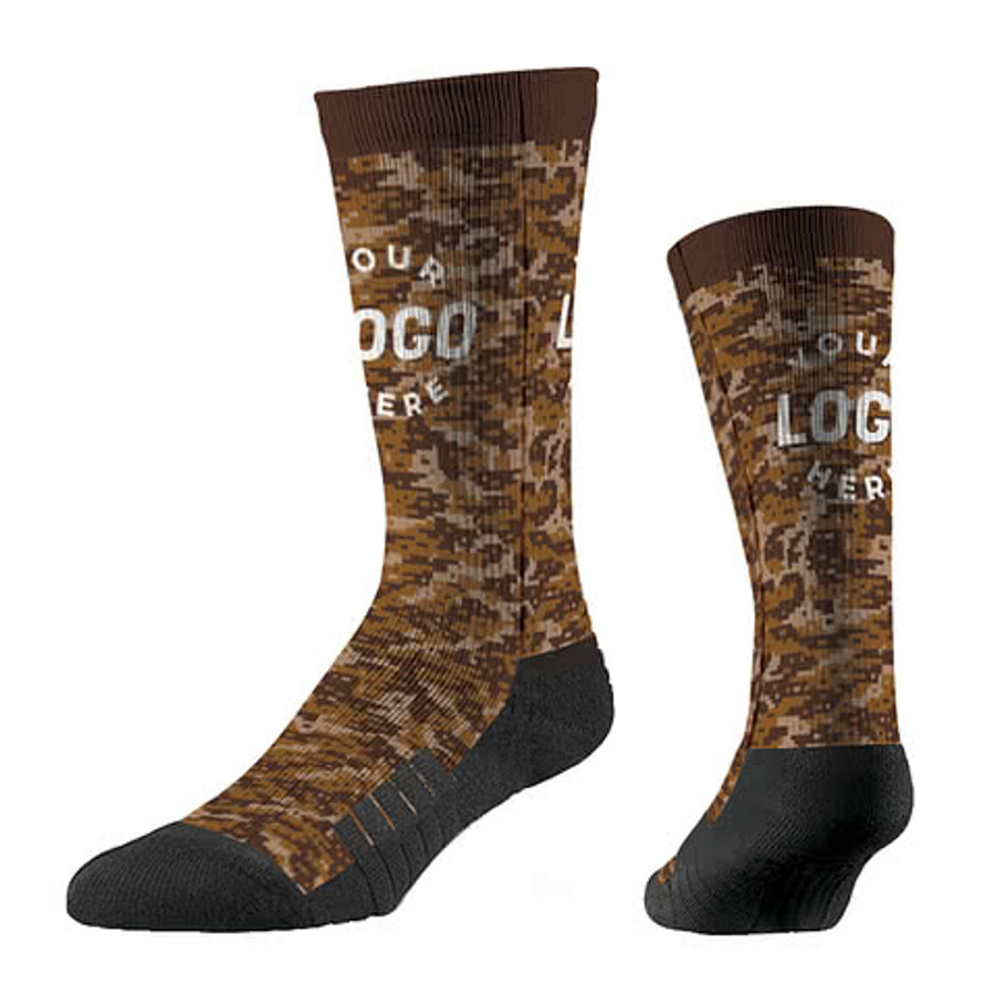 Digital Camo Premium Crew Socks in Grey