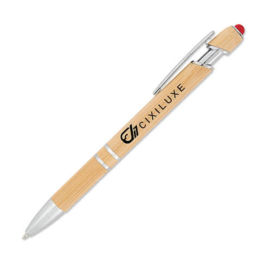 Tropical Bamboo Incline Stylus Pen (black ink) in Bamboo / Black