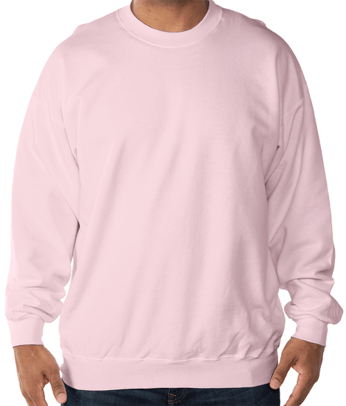 Hanes Ultimate Cotton Heavyweight Crewneck Sweatshirt in Pale Pink