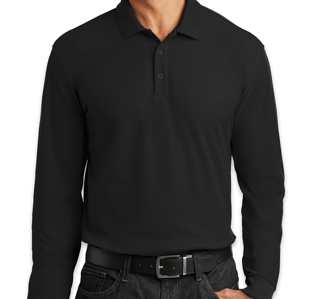 Port Authority Lightweight Classic Pique Long Sleeve Polo - Embroidered-default