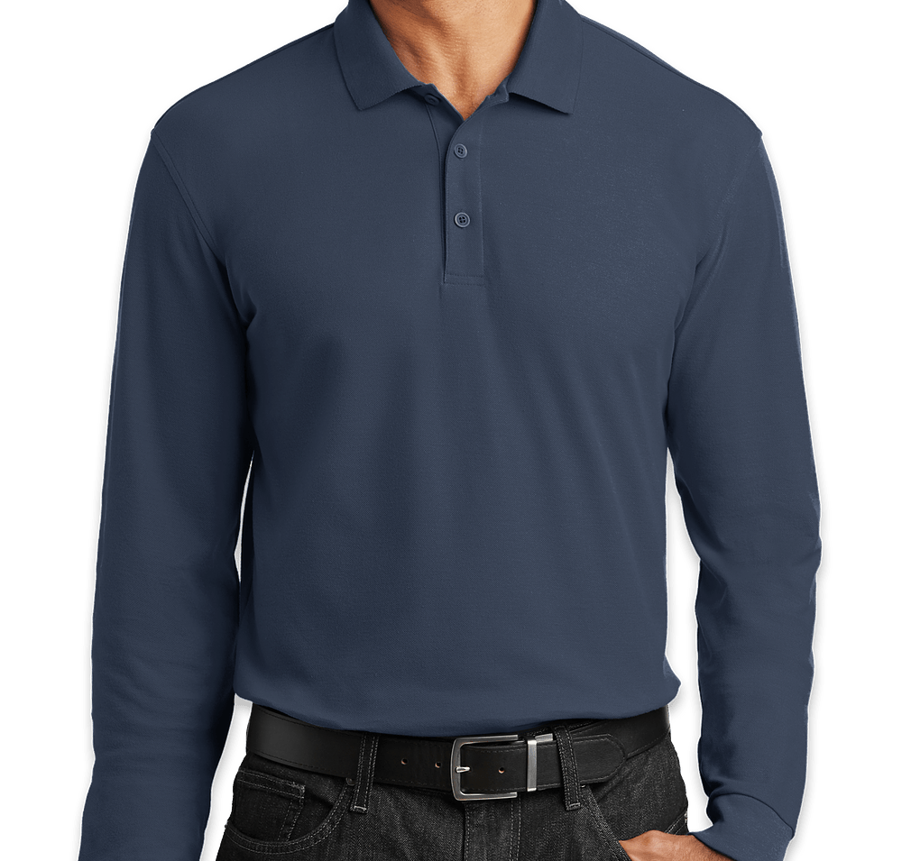 Port Authority Lightweight Classic Pique Long Sleeve Polo - Embroidered-default