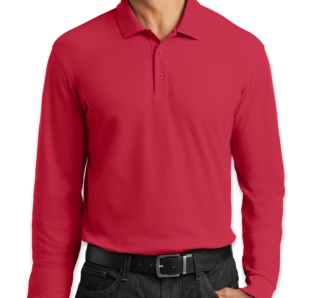 Port Authority Lightweight Classic Pique Long Sleeve Polo - Embroidered-default