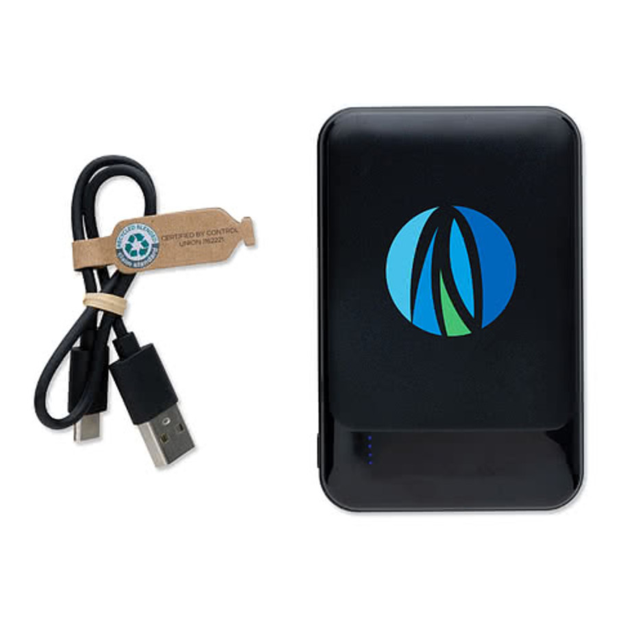 Recycled 5,000 mAh Power Bank in Black