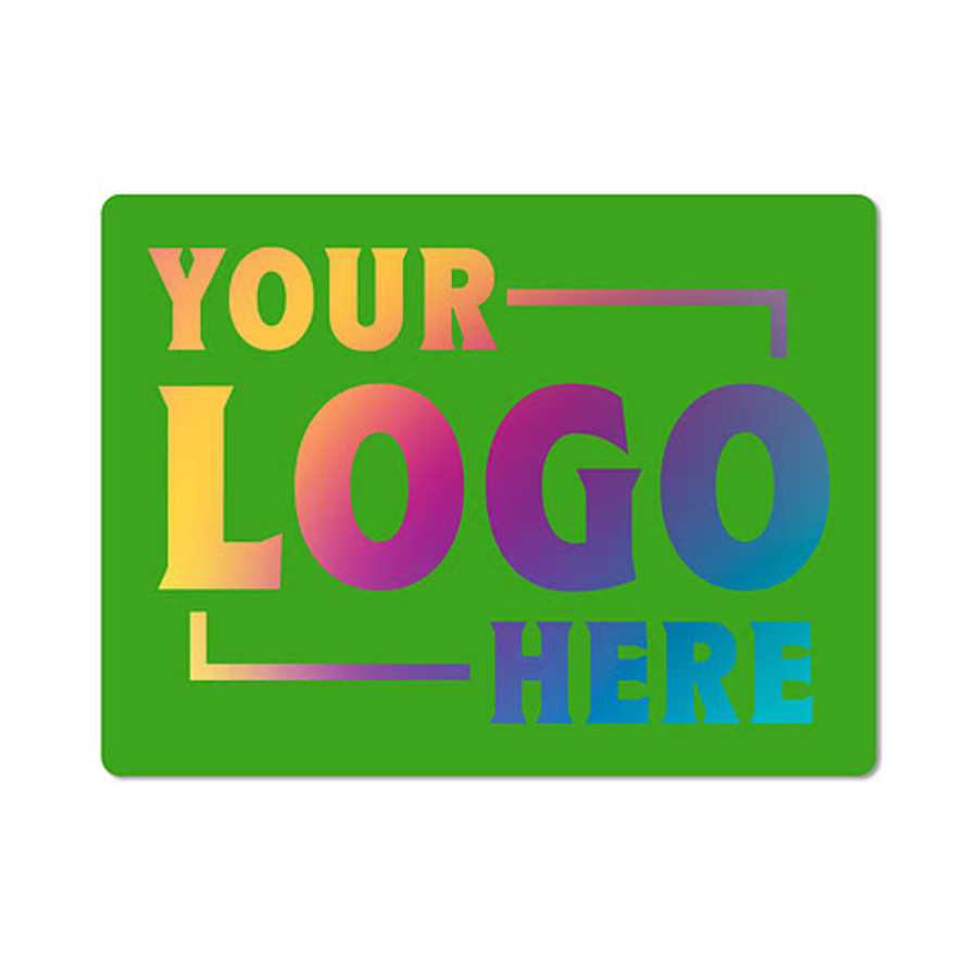 Full Color 4 in. x 3 in. Vinyl Round Corner Rectangle Sticker in White