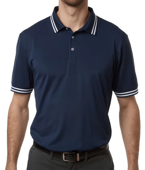 Swannies Thatcher Recycled Tipped Performance Polo - Printed in Navy