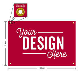Full Color 3' x 2' Vinyl Banner - Color: Cardinal